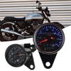 Motorcycle Odometer, LED Backlight 12 V Motorcycle Dual Tachometer Odometer Speedometer Gauge Kit Cafe Racer