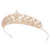 SWEETV Wedding Tiara Princess Crown Rhinestone Tiaras for Women and Girls, Rhinestone Bridal Princess Tiara Jewelry Headpieces for Bridal,Birthday,Party Costume Hair Accessories,Rose Gold