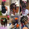 Kids Ponytail Hair Extension Braid Girls Braided Ponytail Hair Extension Clip On Go For Girls Beads,Black Hair Band & Bow Included,Detachable and Reusable (black)