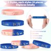 Hicarer 60 Pieces Gender Reveal Bracelets, Team Silicone Wristbands Team Gender Reveal Party Bracelets Team Both Rubber Wristband for Baby Shower Gender Reveal Party Favor Supplies