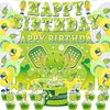 Pickleball Party Secorations，Pickleball Birthday Decorations，Pickleball Party Supplies Set Include Backdrop Banner Ballon Cake Toppers