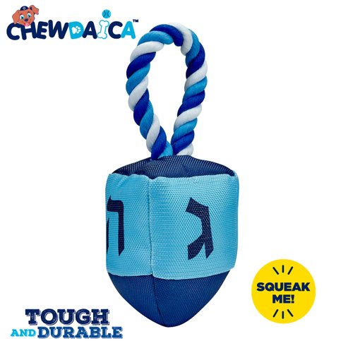 Rite Lite Dreidel Dog Toy - Chewdaica Oxford Material Hanukkah Gifts for Dog Owners, Judaica Jewish Holiday Party Favors Chanukah Accessories Décor