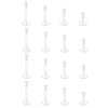 MODRSA 16g Clear Cartilage Earrings Stud Plastic Forward Helix Earring Clear Lip Rings Push on Plastic Medusa Labret Piercing Retainer Flat Labret Lip Retainers for Work Sports Surgery