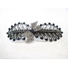 Generic Blue gray silver leaf and bow crystal hair clip barrette bridal hair clip
