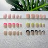 6packs (144pcs) French Tip Short Press on Nails-Short Square Press on Nails，OPkssnails Medium Fake Nails with Glue,Reusable Glue on nails,Press On Nails Kit Stronger Adhesion Press On Gel Nails