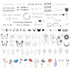 Realistic Temporary Tattoo - 86 Sheets Tiny Small Fake Tattoos, 24 Pcs Inspirational Quotes Words Fake Tattoo, 62 Pcs Long Lasting Wild Flower Floral Bouquet Leaf Adult Fake Tattoos Stickers