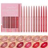 LuckNest Lip Liner Set - 12 Colors Velvet Slim High Pigmented Makeup Lip Liners Waterproof Long LastingNon-marking Matt Velvet Lipstick Pen for Daily/Travel/Party/Work