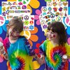 8 Sheets (96PCS) 60s Temporary Tattoos Theme Tie Dye Hippie Birthday Party Decorations Favors Supplies Stickers for Adults Kids Gifts Classroom School Prizes Rewards