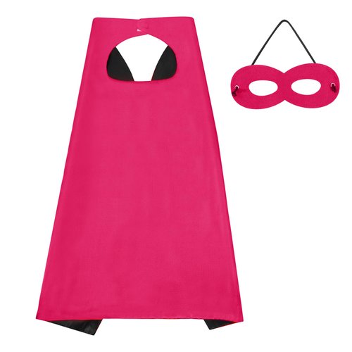 ERDOGLY Superhero Capes for Kids, Double-Sided Superhero Costume for Boys Girls 3-12 Year Old, Toddler Halloween Cosplay Dress up Birthday Gifts, Rose & Black