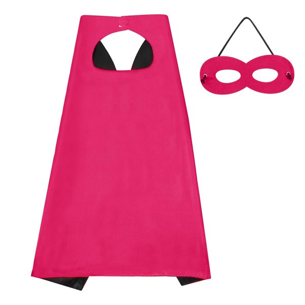 ERDOGLY Superhero Capes for Kids, Double-Sided Superhero Costume for Boys Girls 3-12 Year Old, Toddler Halloween Cosplay Dress up Birthday Gifts, Rose & Black