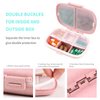 2 Pack Pill Case Organizer,Travel Pill Box with Label, Daily Medicine Organizer Case, Waterproof Pocket Container Case, Portable Pink Supplement Case Medicine Container Compact for for Vitamin