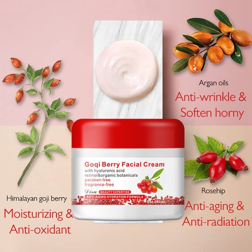 Grospe Wolfberry Facial Cream Anti-oxidant improve Tone Face Cream Hyaluronic Acid Moisturizing Anti-aging Firming Goji Berry Cream
