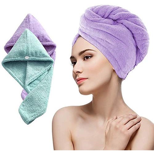 Hair Towel Wrap Absorbent Towel Hair-Drying Bathrobe Magic Hair Warp Towel Super Quick-Drying Microfiber 500 GSM Bath Towel Hair Dry Cap Salon Towel (Multicolor)
