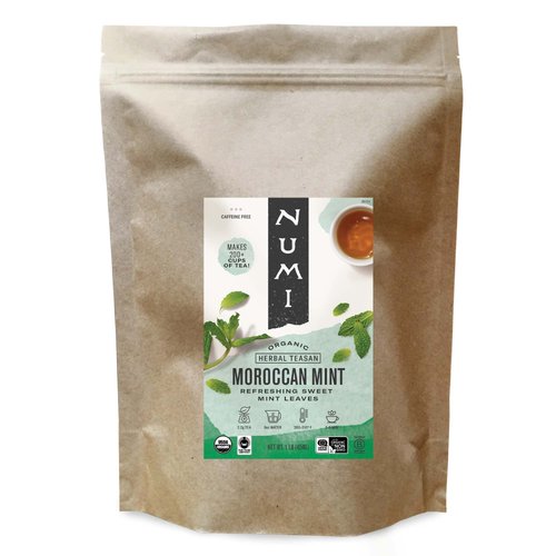 Numi Organic Moroccan Mint Tea, 16 Ounce Pouch, Loose Leaf Herbal Tea, Brews 200 Cups, Caffeine F...