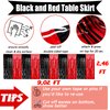 6 Pack 29x108 Inch Metallic Foil Fringe Table Skirts Banner for Tinsel Streamer Garland Curtains Backdrop for Parade Floats Casino Viva Las Vegas Game Night Birthday Party Decorations(Black Red)