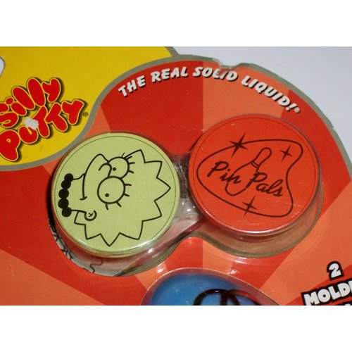 Silly Putty 2003 The Simpsons 100% Official with Homer Egg Storage Container and 2 Molding Stamps