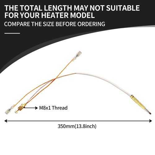 MENSI 13.7" Long Propane Gas Outdoor Patio Heater Replacement Thermocoupler Dump Switch Safety Sensor