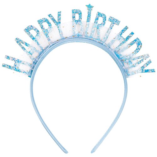 Aprince Blue Birthday Headband Birthday Crown Birthday Tiara Happy Birthday Headband Party Decorations Birthday Crown for Girls