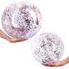 4 Pack 24Inch Glitter Beach Balls Inflatable Confetti Sports Beach Balls 16 Inch Floatable Sequin Beachballs Pool Toys Balls Giant Clear Beach Ball Bulk for Summer Beach Favor Swimming Pool Party Toy