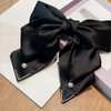 JKQBUX Elegant Satin Hair Bow Clips For Women girls crystal pearl Bow Barrettes Hair Accessories Wedding Party Christmas 1PC