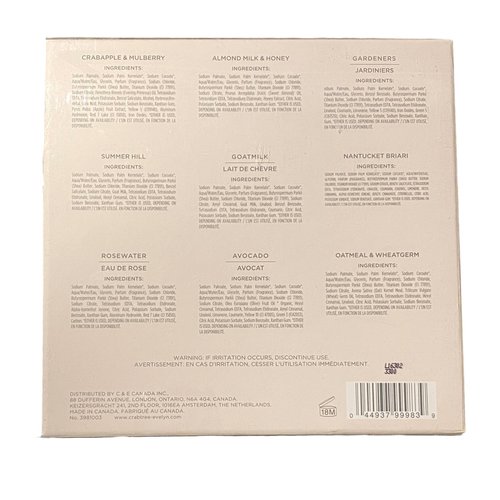 Crabtree & Evelyn Classics Bar Soap 9 Pc Set 3.5 oz ea. (Gardeners, Summer Hill, Nantucket, Avocado, Almond Milk.)