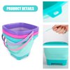 Shindel 3 PCS Foldable Pail Bucket, Collapsible Beach Buckets with Shovels, Travel Sand Toys for Beach, Fun Summer Activities, Beach Essentials, Toddler Beach Toys