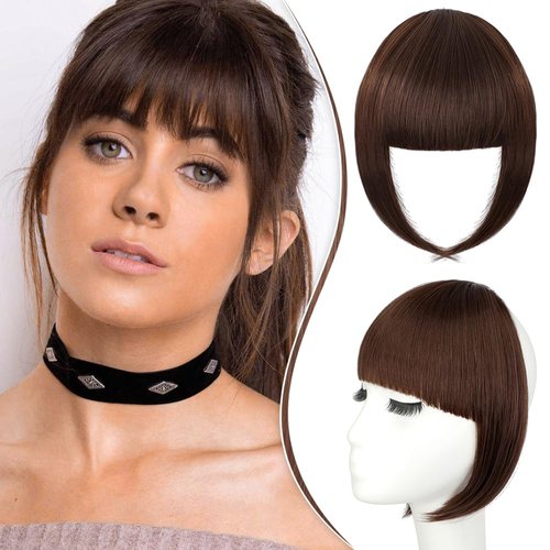 Bangs Hair Clip in Bangs Fake Hair Bangs Synthetic Fringe with Temples Hairpieces for Women Clip ...