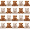 Chivao 20 Pcs Mini Plush Bears 4'' Small Bear Bulk Stuffed Animal Toys Tiny Soft Bear Doll Present Stuffers for Valentine's Day Gifts Baby Shower Favors Wedding Party(Brown, Apricot)