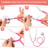 Hanaive 8 Pcs Stethoscope Toy Nursing Real Working Stethoscope Doctor Kit for Role Play Doctor Nurse Halloween Costume Accessories(Blue, Pink)