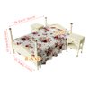 iLAND Wooden Dollhouse Furniture 1/12 Scale, Dollhouse Bedroom Furniture in Cream Color incl Dollhouse Bed & Dressing Table & Wardrobe (Elegant Miniature Furniture 6pcs)