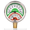 MEASUREMAN Tridicator, Thermo-Manometer, 2-1/2", Silicone Oil Filled, 0-160psi/30-250 deg F, Stainless Steel Case, 1/4"NPT Lower Mount Pressure Gauge