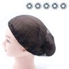 Hair Nets,Reusable Hairnets - Food Service/Work Long Hair/Sleep/Nurses,MOIKY Kitchen Beauty Home Elastic Mesh Hair Head Cover Net(5 pcs,Black)
