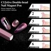 C12rtive Cat Eye Magnet Tool,Professional Double-Ended Hexagon Strong Nail Magnet Stick for Cat Eye Gel Nail Polish,Suitable for Personal DIY, Nail Studio or Nail Salon(Pink)