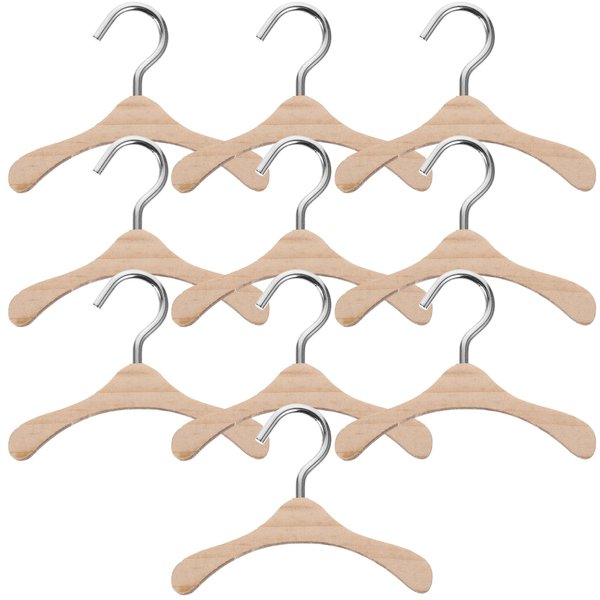 Toyvian Kids Hangers Kids Hangers Coat Hangers 10pcs Wooden Doll Doll Accessory Mini Hangers for Earrings 18 inch Doll Hangers Closet Hangers Doll Shirt Hangers Coat Hangers Coat Hangers