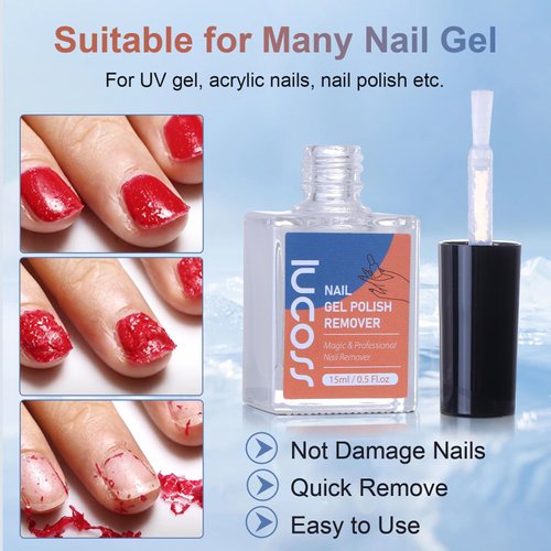 yehapp 15ml Gel Nail Polish Remover, Easily & Quickly Remove for Gel Polish, Professional Remove Gel Nail Polish, Gel Remover for Nails
