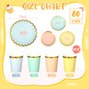 CHENGU Disposable Plates for Party Disposable Dinnerware Set Include 7 Inch Paper pastel Dessert Plates and 12 oz Cups for Birthday Party Supplies Baby Shower Wedding (Solid Style,80 Pcs)