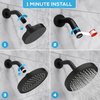 SparkPod Shower Head - High Pressure Rain - Premium Quality Luxury Design - 1-Min Install - Easy Clean Adjustable Replacement for Your Bathroom Shower Heads (Midnight Black Matte, 6 Inch Round)