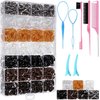 Neutral Colors Rubber Bands for Hair with 8 Hair Styling Tools, 1500 Pcs Elastic Hair Ties Small Hair Rubber Bands Baby Toddler Hair Ties Hair Accessories Gift Stocking Stuffers for Girls Women