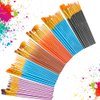 72 Pcs Painting Brush Palette Set, 60 Pcs Paint Brushes with 12 Pcs Palettes for Kids or Adults to Create Art Paint Oil Watercolor