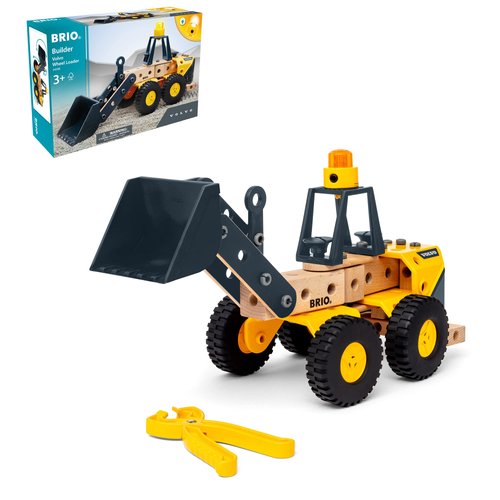 BRIO Builder - 34598 Volvo Wheel Loader | Educational Construction Toy for Kids Age 3 Years Up