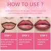 HOSAILY 4 Colors Hydrating Lip Oil Plumping + Lip Liner Set, Shiny Glow Long-Lasting Lip Care Oil, Moisturizing Big Brush Head Clear Pink Glitter Transparent Lip Gloss Combo Makeup Present for Women