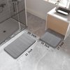 Yimobra Bathroom Rugs Sets 2 Piece, Soft Absorbent Memory Foam Bath Mats Set, Dry Fast Bath Mat, Machine Washable Bath Rug Set for Bathroom, 17x24+31.5x19.8 Inches, Gray