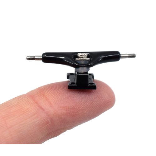 Teak Tuning Prodigy Swerve Fingerboard Trucks, Black Colorway - 32mm Wide - Inverted Kingpin - Professional Shape, Appearance & Components