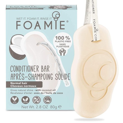 Foamie Conditioner bar Shake Your Coconut, Hair Conditioner Bar for Damaged Hair with All-Natural Eco-Friendly Ingredients, Plastic Free, Cruelty Free, Vegan Conditioner Bar for All Hair Types