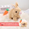 PEUTIER Bunny Plush Toy with Carrot Toy, Interactive Bunny Toy Electronic Hopping Rabbit Toy Walking Bunny Toys with Sounds Wiggle Ears Twitch Nose Bunny Toy for Kids Easter Birthday Gifts