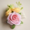 Fangsen Pink Berry Rose Hair Comb Festival Headpiece for Holiday Cosplay Women Party Silver (#531)
