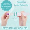 Derma Roller for Face and Body - Angel Kiss 4 in 1 Titanium Microneedling Roller Kit Micro Needle Microneedle Roller, 300 and 720 Needles 0.25mm,1200 Needle 0.3mm
