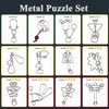KINGOU Metal Wire Brain Puzzles Set 12 Pcs Brain Teaser Puzzle Toys for Kids, Teens & Adult, Interlock Magic Trick Toy for Gift Party Favor & Games - A