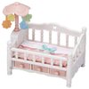 Calico Critters Crib with Mobile - Interactive Dollhouse Furniture Set with Working Features