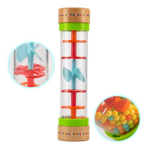 Musfunny Rainmaker Baby Rain Stick Toys for Kids: 8 inch Rainstick Sensory Rattle Toys for Babies,Shaker Rainfall Tubes Musical Instrument -Colorful